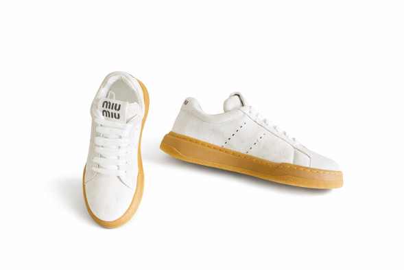 Женские кеды Miu Miu Suede Sneakers White