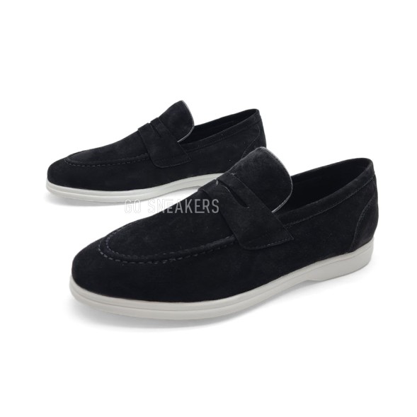 Мужские лоферы Kiton Loafers Suede Black