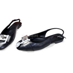 Hermes Leather Flats Black