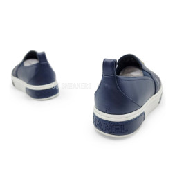 Chanel Slip-ons Leather Navy