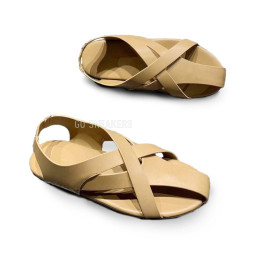 The Row Sandals Leather Cream