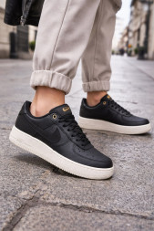 Nike Air Force 1 Low Black Black Swoosh