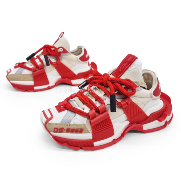 Женские кроссовки Dolce&amp;Gabbana DG-5862 Beige/Red