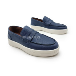 Loro Piana Moccasins Leather Navy
