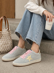 Golden Goose Ball Star Suede Grey/Pink