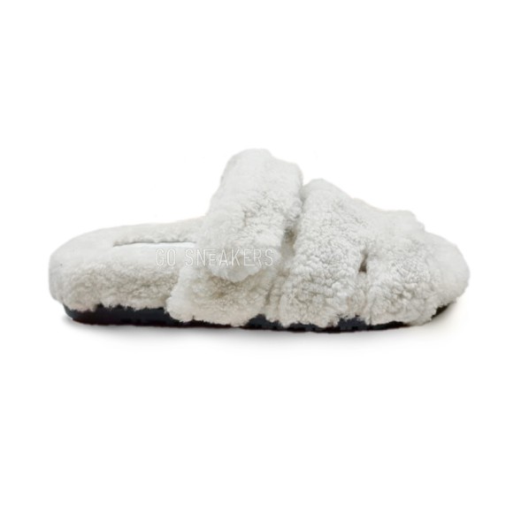 Женские сандалии Hermes Flip-flops Wool White