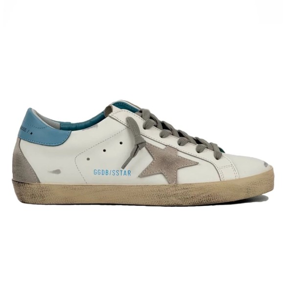 Женские кеды Golden Goose Super-Star Sky Blue Heel Tab