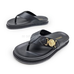 Versace Flip-flops Leather Black/Gold