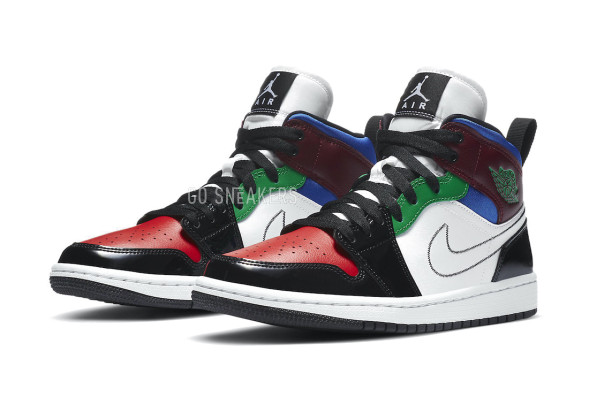 Унисекс кроссовки Nike Air Jordan 1 Mid SE Black White Multi-Color