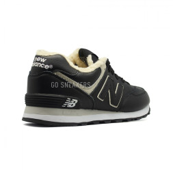 New Balance Мужские 574 Black Leather 1