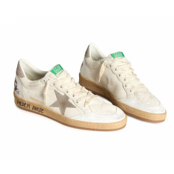 Golden Goose Ball Star Nappa leather with Grey Nubuk Star and Grey heel tab