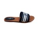 Женские шлепки Louis Vuitton Flip-flops Low Textile Dark Blue/White