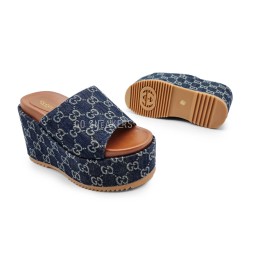 Gucci Platform Flip-flops Dark Navy