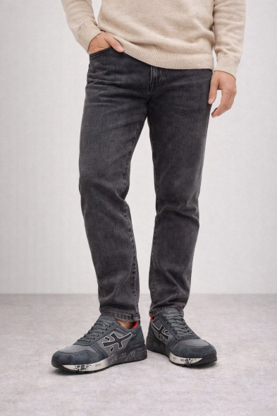 Унисекс кроссовки Premiata 483 Textile/Suede Grey/Red