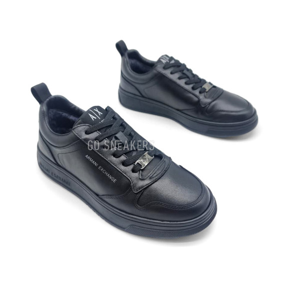 Мужские зимние кроссовки Armani Winter Leather Black