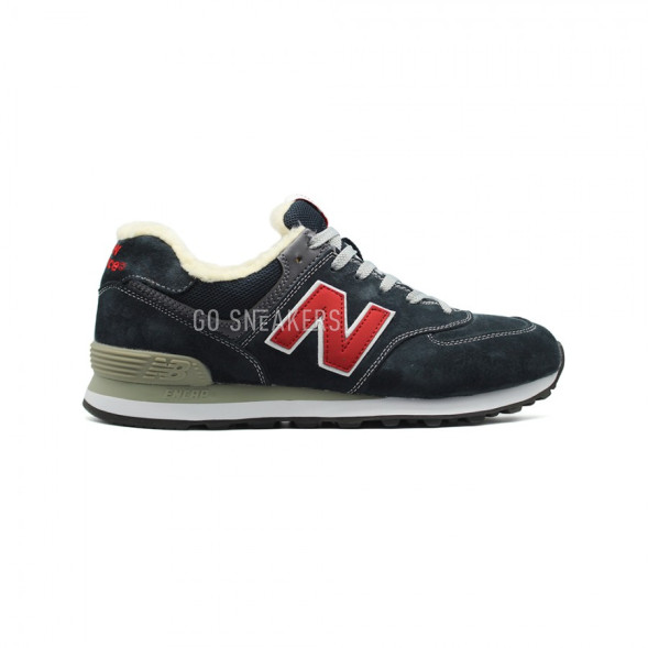 Женские зимние кроссовки New Balance 574 Navy-Red